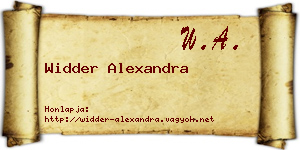 Widder Alexandra névjegykártya